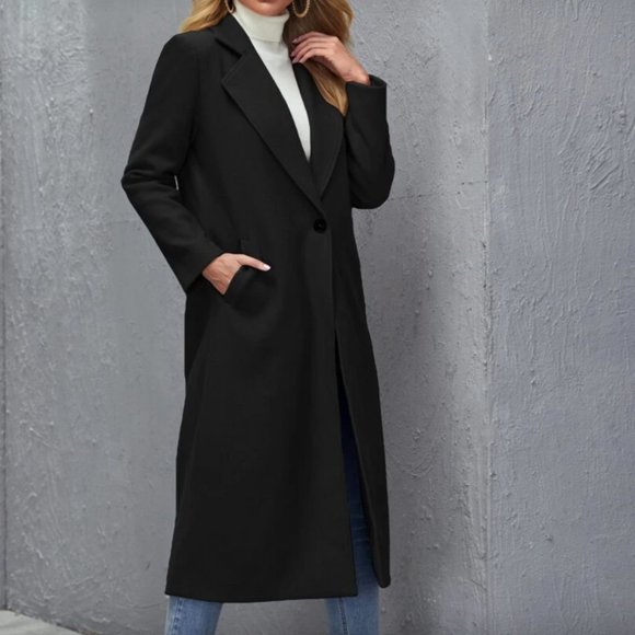 XS 🔅 winter peacoat trench long jacket camel tan brown long line - Picture 11 of 12